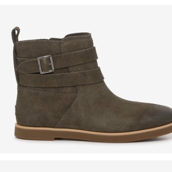 UGG Womens 6 Josefene Bootie Dark Slate Green Suede Distressed Ankle Boots - Picture 6 of 14